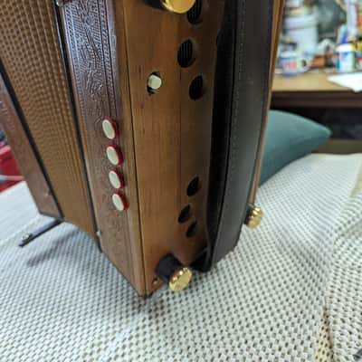 Hohner Pokerwork (Refurbished) Melodeon, 1-row/4-bass, Key of C, Fully Restored + tuned, Made in Germany. image 6