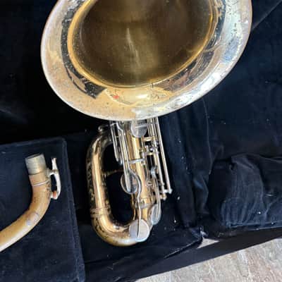 Selmer brand Baritone saxophone with case, USA image 7