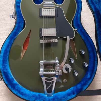 Epiphone Shinichi Ubukata ES-355 Custom Bigsby - Olive Drab image 2