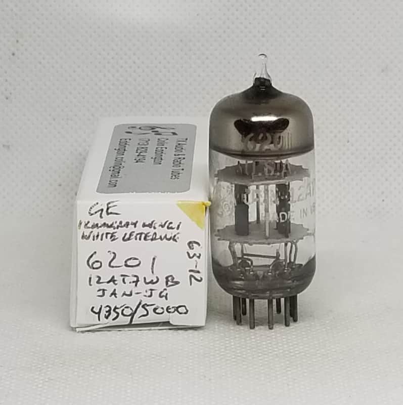 GE JAN 6201 Gray Plate Balanced Single NOS 12AT7 ECC81 12AT7WA 12AT7WB image 1