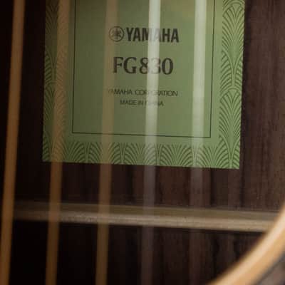 Yamaha FG830 Spruce/Laminate Rosewood Natural Dreadnought Acoustic Guitar #0600 image 4