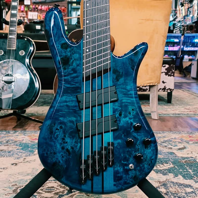 2022 Spector NS Dimension 5 Bass - Black and Blue Gloss - w/Case image 1