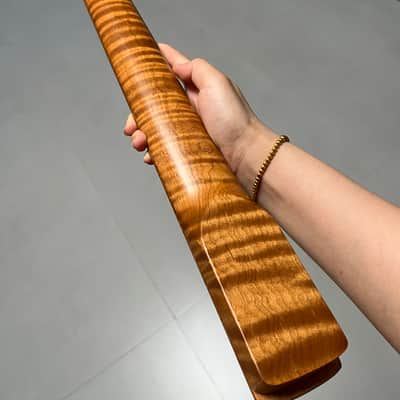 AAAAA Start Floyd nut Roasted flame Maple Electric Guitar Neck Round stainless steel 22 frets Black dot Inlay satin image 6