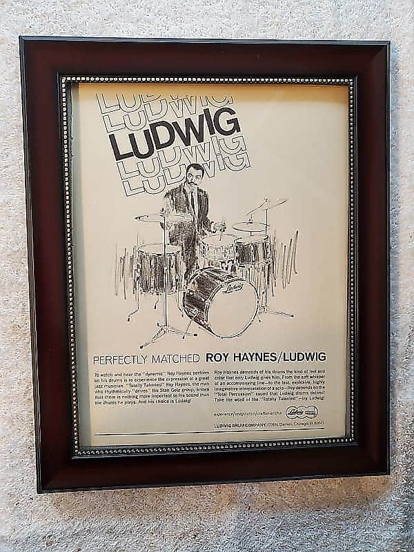 1966 Ludwig Drums Promotional Ad Framed Roy Haynes Original image 1