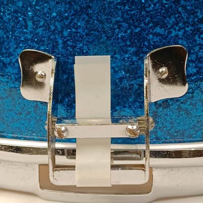 Slingerland 1972 Radio King #111 7x14"Snare Drum Blue Sparkle/Maple Vintage 70s image 6