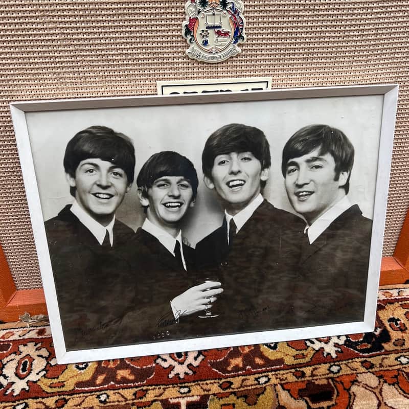 Vintage 1963 Beatles Original TV Times Promo Card Signed Printed Facsimile Frame image 1