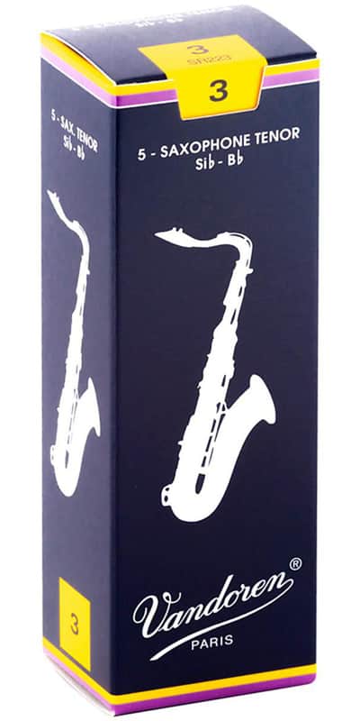 Vandoren SR223 Traditional Bb Tenor Sax Reeds - Strength 3.0 (Box of 5) image 1