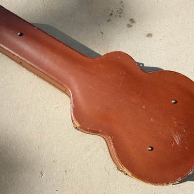 Vintage 1950's D'Angelico 17 Inch Archtop Hardshell Case - Brown Ostrich Skin Covering image 5