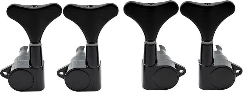 2+2 Sealed Bass Guitar Tuning Pegs Keys 2R2L Machine Head Tuners for Precision Bass and Jazz Bass, Black image 1
