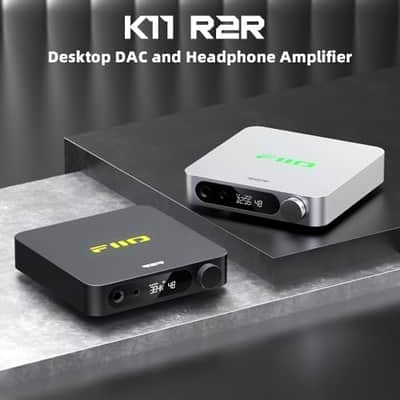 FiiO K11 R2R DAC and Headphone Amplifier for Home Audio or PC, 6.35mm and Balanced 4.4mm, RCA, Coaxial, Optical, 1300mW, 384kHz/24Bit DSD256 (Silver) image 2