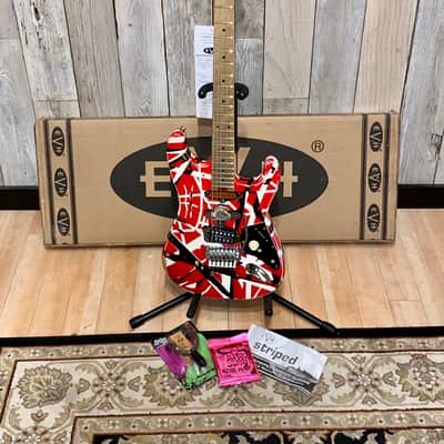 2021 EVH Striped Series Frankie Red / White / Black Stripes Relic , In Stock Best Deal on the Planet image 15