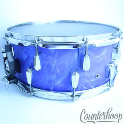 *Smith Custom Drums 14x6"Blue Satin Flame 16x Chrome Beavertail Lugs 100% Maple* image 6