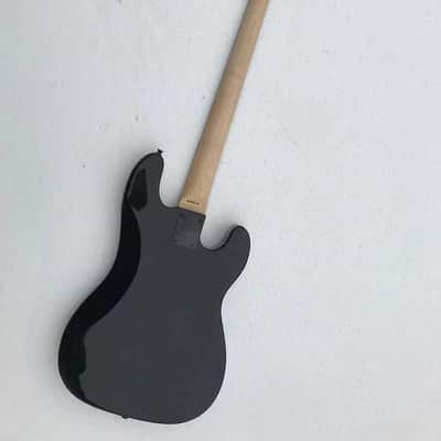 Unbranded Custom Left Handed 4 String Bass, Basswood Body, Maple Neck and Rosewood Fretboard Black image 4