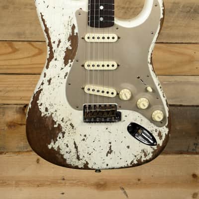 Fender Custom Shop Roasted Big Head Strat Electric Guitar Aged White Super Heavy Relic w/ Case image 2