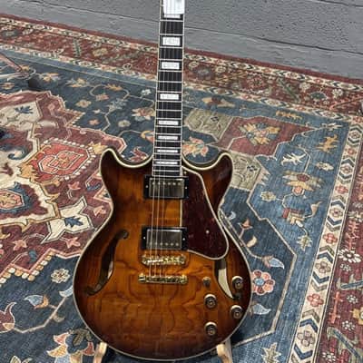 Ibanez AM93QA Artcore Exp S-H Electric Guitar, Ebony, Vintage Violin High Gloss image 1