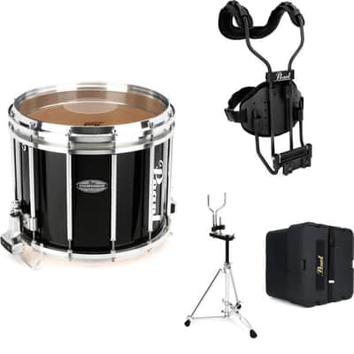 Pearl FFXM1412/A Championship Maple FFX 14-inch x 12-inch Marching Snare Drum with Snare Carrier  Snare Stand  and Case image 2