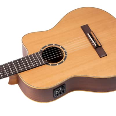 Ortega RCE131 Family Series Pro Solid Cedar Top Mahogany Neck Cutaway Nylon 6-String Classical Acoustic-Electric Guitar w/Gig Bag image 9