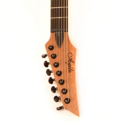 Agile 7 String 28" Scale Baritone Electric Guitar with EMG Pickups Septor Elite 728 EB EMG Natural Mahogany image 4