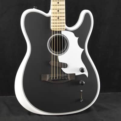 Mint Fender Jack White Triplesonic Acoustasonic Telecaster Maple Fingerboard White Pickguard Satin Arctic White with Black Top image 1