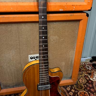 Vintage 1960 Hofner Club 40 w/ Bigsby Selmer Natural Blonde Electric Guitar image 9