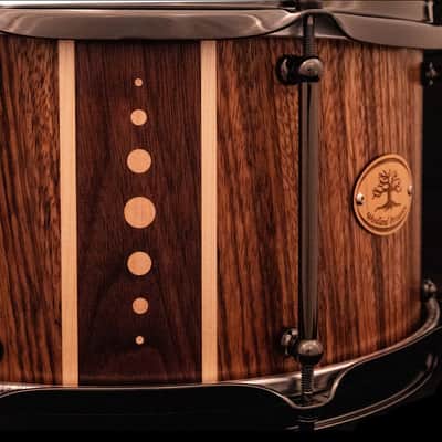 Woodland Percussion 13" x 7" Zebrawood Stave Snare Drum Walnut and Maple Accents image 4