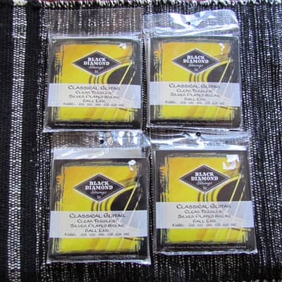 Black Diamond Classical Guitar Strings 4 Sets Of Black Diamond N68B Ball End Classical Guitar Strings NOS image 1