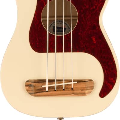 Fender Fullerton Precision Bass Uke, Walnut Fingerboard, Tortoiseshell Pickguard, Olympic White image 9