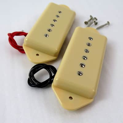 P-90 Matched Pair Dog Ear Flat Thinline Cream Set Crispy DragonMountain Bild 3