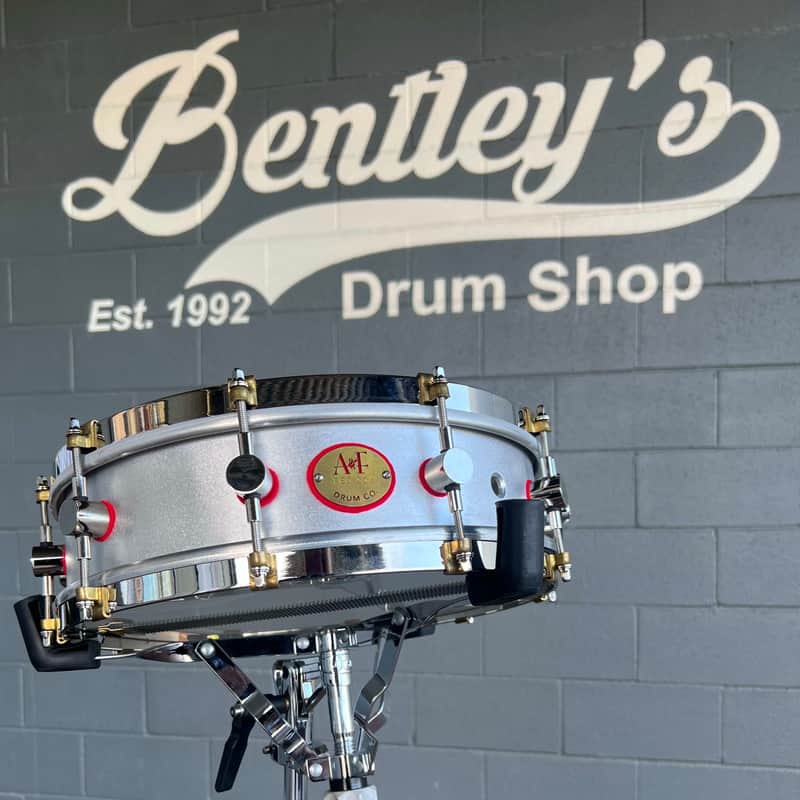 ~LIMITED EDITION~ A&F Red 4x14 Mercedes Aluminum Piccolo Snare Drum w/ Deluxe A&F Traveler Case (DH Room 4) image 1