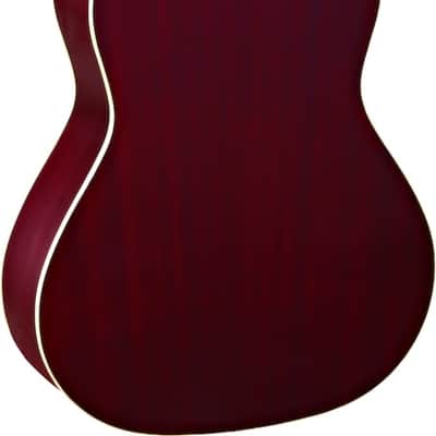 Ortega Guitars R121-1/2WR Family Series 1/2 Body Size Nylon 6-String Guitar w/ Free Bag, Spruce Top and Mahogany Body, Wine Red Gloss image 2