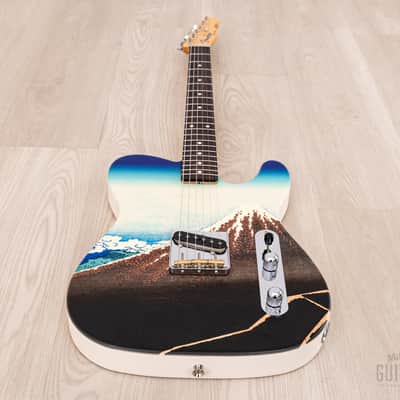 2024 Fender Japan Art Canvas Esquire Katsushika Hokusai Fuji, Mint w/ Case, Tags image 10