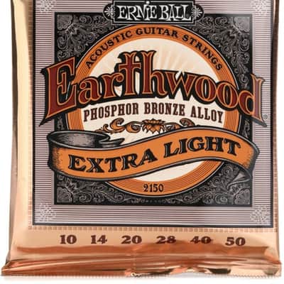 Ernie Ball 2150 Earthwood Phosphor Bronze Acoustic Guitar Strings - .010-.050 Extra Light image 2