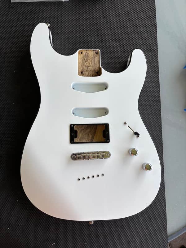 Warmoth Black Korina Stratocaster Replacement Body - Bound White image 1