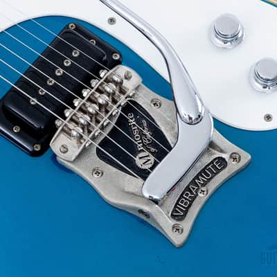 1996 Mosrite Ventures Model '63 Vintage Reissue Sidejack Blue w/ Vibramute & Case, Kurokumo image 8