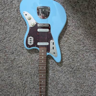 Squier/Fender Classic Vibe 70s Daphne Blue Jaguar partscaster image 8