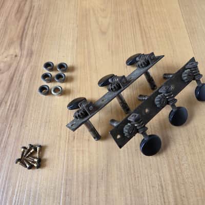 Set of Vintage 1930's Waverly Open Back Guitar Tuners w/ Mounting Screws, Ferrules! image 1