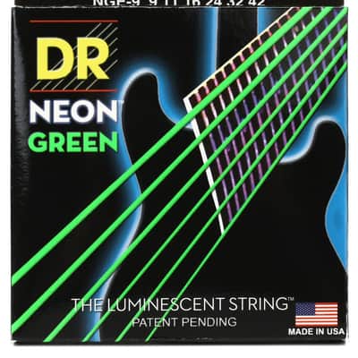 DR Strings - Neon Green 9-42 Light Guitar Strings - The Luminescent String image 1