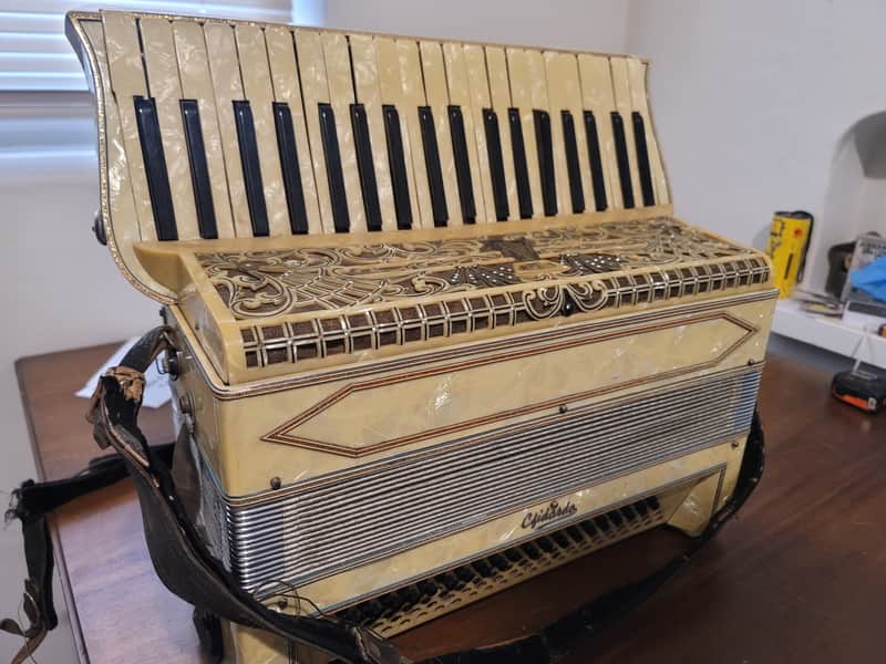 Vintage C. Firardo Italian Piano Accordion w/ Original Case Art Deco Pearloid Project image 1