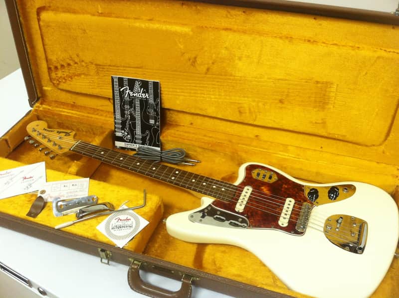 Fender Jaguar (USA) Olympic White w/ Spitfire Tortoise image 1