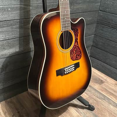 Guild D-2612CE Deluxe 12-String Cutaway Acoustic-Electric Guitar - Antique Sunburst image 2