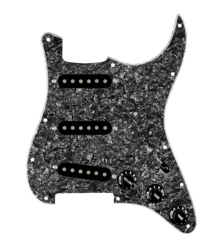920D Custom Texas Vintage Stratocaster 7 Way Loaded Pick guard with Toggle Switch Black Pearl / Black image 1
