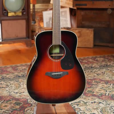 Yamaha FG830 TBS Spruce/Rosewood Tobacco Brown Sunburst Dreadnought Acoustic Guitar #0600 image 6