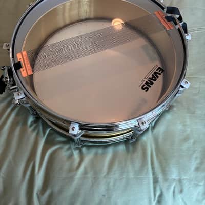 Pearl 5x14 floating shell brass snare drum 2010's - brass image 2