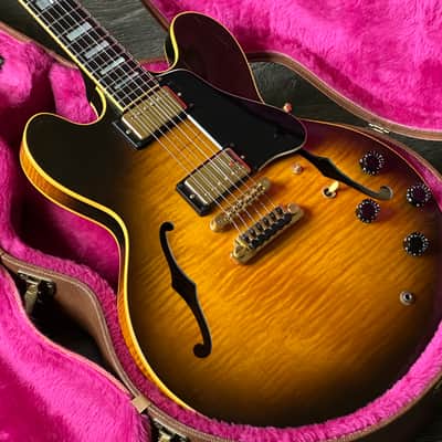 1990 Gibson ES-347 Flamed Maple Body Tobacco Burst with Original Case image 1