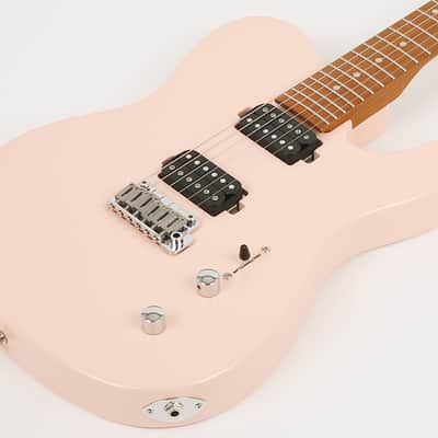 Corona Modern Plus T Shell Pink Stainless 24Fret Roasted Maple HH Telecaster image 3