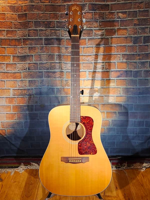 USA Guild D4-NT HR Natural w/ OHSC - Repaired Top Cracks image 1