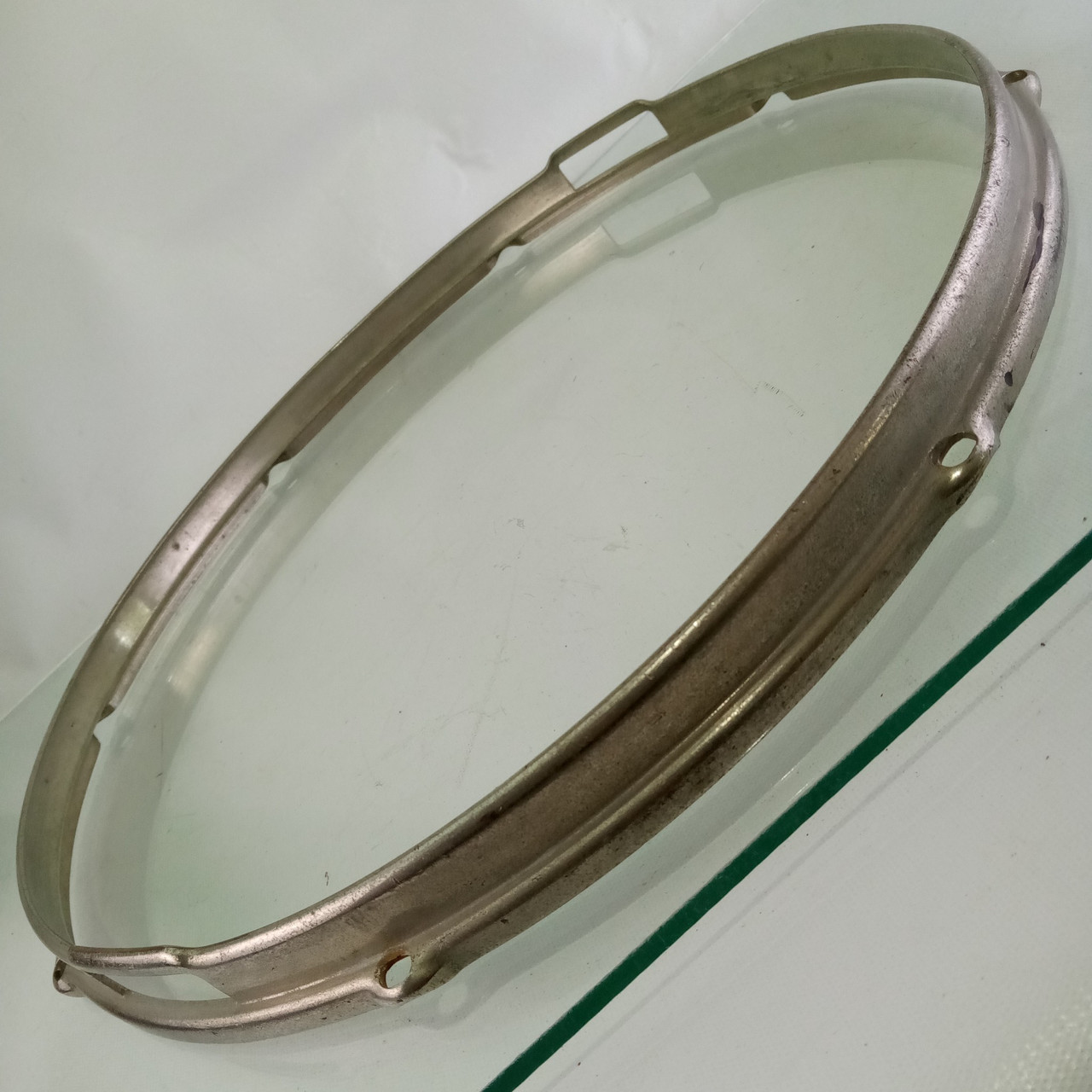 Slingerland 16"Nickel-BRASS Stick-Saver Snare Drum Resonant Rim/Hoop 8Lug NOB60s — main photograph