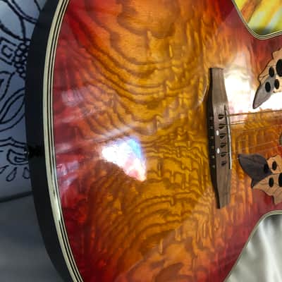 New York Pro Ovation Copy Acoustic Electric Guitar NICE image 3