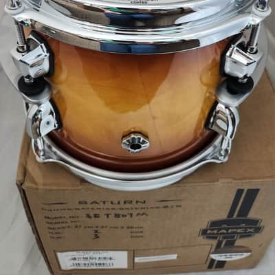 New Mapex Saturn Evolution 8x7" Exotic Sunburst Lacquer w/Chrome Hardware Drum Rack Tom Tom Maple-Walnut | NEW | WorldShip | Dealer image 4