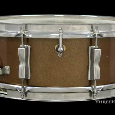 1965 Ludwig Bronze Mist Jazz Festival Snare Drum Keystone :  5 x 14 image 8